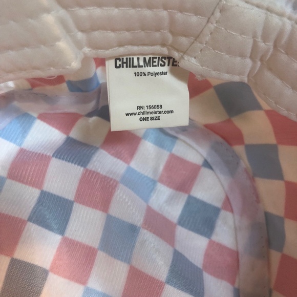 Chillmeister Hat One Size‎ Red White Blue Checkered Americana Bucket Stretchy - Picture 4 of 11